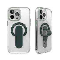 momo stick iPhone 15 Pro用Mag Grip レンズガード一体型クリアケース ダークグリーン MMS25311I15PR