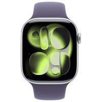 Apple Apple Watch Series 11(GPSモデル)- 46mm Apple Watch Series 11 シルバーアルミニウムケースとパープルフォグスポーツバンド - M/L MEVA4J/A
