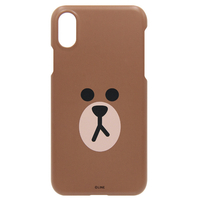 LINE FRIENDS iPhone XR用ケース SLIM FIT フェイス ブラウン KCL-SFA005