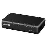 BUFFALO Giga5ポート スイッチングハブ 電源外付け プラスチック筐体 マグネット付属 ブラック LSW7-GT-5EP/BK