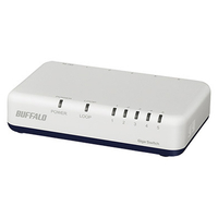BUFFALO Giga5ポート スイッチングハブ 電源外付け プラスチック筐体 マグネット付属 ホワイト LSW7-GT-5EP/WH