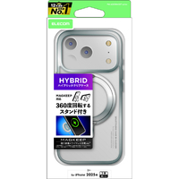 エレコム iPhone17 Pro用ハイブリッドケース MAGKEEP スタンド シルバー PM-A25CMAGSTSV