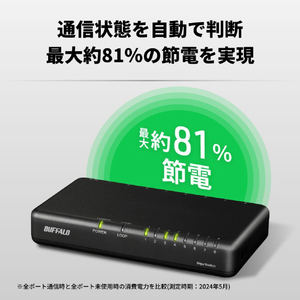バッファロー Giga8ポート スイッチングハブ 電源外付け プラスチック筐体 マグネットなし ホワイト LSW7-GT-8EPL/WH-イメージ6