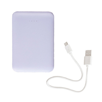 インプリンク Type-C1ポート/USB2ポート 超薄型モバイルバッテリー 5000mAh 30cm パープル IML1C2U5002PU