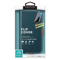 PGA iPhone 16 Plus用フリップカバー ブルー PG-24CFP01BL