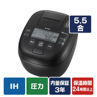 タイガー 圧力IHジャー炊飯器(5．5合) e angle select ご泡火炊き マットブラック JPI-10E6KM