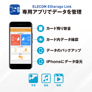 エレコム Lightningコネクタ搭載USB3．2 Gen1メモリ(128GB) ホワイト MF-LGU3B128GWH-イメージ8