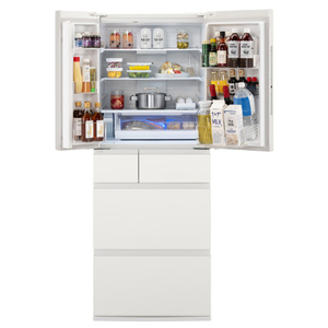 パナソニック 【フレンチドア】450L 6ドア冷凍冷蔵庫 パールホワイト NR-F45HY3-W-イメージ2