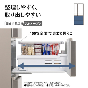 パナソニック 【フレンチドア】450L 6ドア冷凍冷蔵庫 パールホワイト NR-F45HY3-W-イメージ5