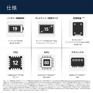 マイクロソフト Surface Laptop(第 8 世代) 15インチ Snapdragon  X2 Elite/32/1TB プラチナ EP2-60266-イメージ15