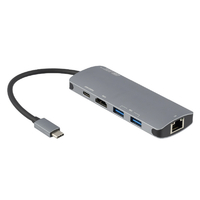 グリーンハウス USB Type-Cドッキングステーション 有線LANポート GREENHOUSE シルバー GH-MHC5A-SV