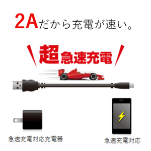 エレコム 2A対応microUSBケーブル(0．2m） ブラック MPA-AMB2U02BK-イメージ3