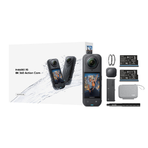 insta360 X5 バンドルキット (114cm見えない自撮り棒+急速充電ケース+レンズガード+レンズキャップ+X5収納ケース) ブラック CINSAAHA-X504-イメージ1
