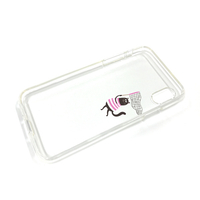 Dparks iPhone XS/X用ソフトクリアケース 虫取りネコ ピンク DS10384I8