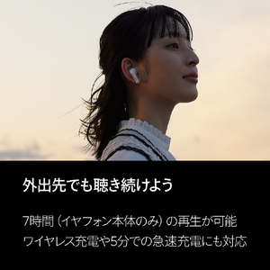 DENON 完全ワイヤレスイヤホン 開放型 ホワイト AHC500WWTEM-イメージ5
