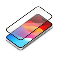 PGA iPhone 15用ガイドフレーム付液晶全面保護ガラス 角割れ防止PETフレーム [スーパークリア] PG-23AGLF01CL