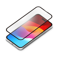 PGA iPhone 15用ガイドフレーム付液晶全面保護ガラス 角割れ防止PETフレーム [ブルーライト低減/アンチグレア] PG-23AGLF04BL