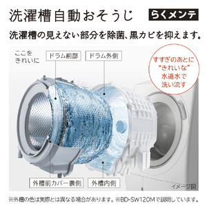 日立 【左開き】12．0kgドラム式洗濯乾燥機 ホワイト BD-SV120ML W-イメージ6