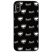 Dparks iPhone XS/X用ブラックケース ウィンク ブラック DS10404I8