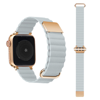 GAACAL Apple Watch Series 1-8/SE1-2(38/40/41mm)用マグネット式PUレザーバンド ブルーグレー W00186BGA