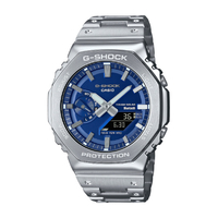 カシオ ソーラー腕時計 G-SHOCK シルバー/メタリックブルー GM-B2100AD-2AJF