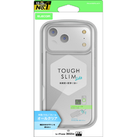 エレコム iPhone 17 ProMax用TOUGH SLIM LITE ケース オールクリア メタルステッカー付 クリア PM-A25DTSLACR