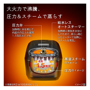 日立 炊飯ジャー/5．5合炊き 圧力＆スチーム　ふっくら御膳 絹成 RZ-Z100JM-C-イメージ6