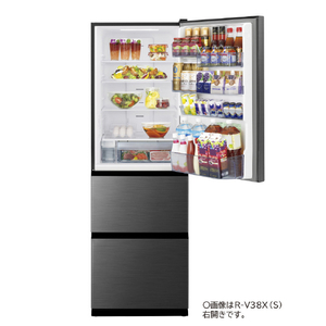 日立 【右開き】375L 3ドア冷蔵庫 グラファイトシルバー RV38XS-イメージ2