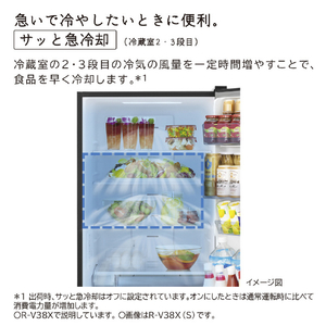 日立 【右開き】375L 3ドア冷蔵庫 グラファイトシルバー RV38XS-イメージ5