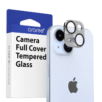 araree iPhone 15/15 Plus用カメラ専用強化ガラスフィルム core CM メタルシルバー AR25424I15