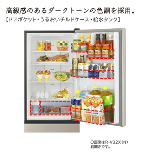 日立 【右開き】315L 3ドア冷蔵庫 ライトゴールド RV32XN-イメージ10
