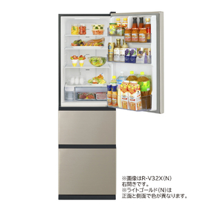 日立 【右開き】315L 3ドア冷蔵庫 ライトゴールド RV32XN-イメージ2
