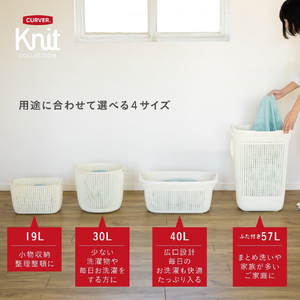 藤栄 ラウンドバスケット 30L Knit ブルー ﾆﾂﾄﾗｳﾝﾄﾞﾊﾞｽｹﾂﾄﾗ-ｼﾞ30LBL-イメージ2