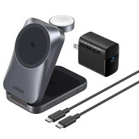 Anker Prime Wireless Charging Station (3-in-1, MagGo, AirCool, Foldable) ブラック B25N1N11