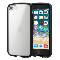 エレコム iPhone SE(第3世代)/SE(第2世代)/8/7用ハイブリッドケース TOUGH SLIM LITE フレームカラー シルキークリア ブラック PM-A22STSLFCSBK