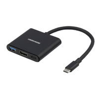 グリーンハウス USB Type-Cドッキングステーション ブラック GH-MHC3A-BK