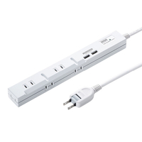 サンワサプライ スリムタップUSB充電機能付き(5個口・1m) TAP-SLIM5U-1