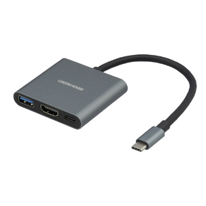 グリーンハウス USB Type-Cドッキングステーション シルバー GH-MHC3A-SV-イメージ1