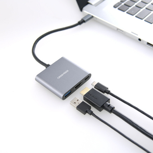 グリーンハウス USB Type-Cドッキングステーション シルバー GH-MHC3A-SV-イメージ2