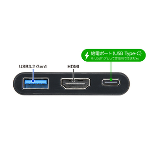 グリーンハウス USB Type-Cドッキングステーション シルバー GH-MHC3A-SV-イメージ8