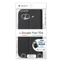 トリニティ Google Pixel 10a用[FlipNote] 耐衝撃フリップノートケース カーボンブラック TR-PX2610A-FN-CBBK