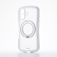 エレコム iPhone 16 Grippy ハイブリッドケース フレームカラー 極限 MAGKEEP スタンド ホワイト PM-A24AGRSTKMWH
