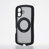 エレコム iPhone 17 Grippy ハイブリッドケース フレームカラー 極限 MAGKEEP スタンド ブラック PM-A25AGRSTKMBK