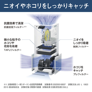 ダイキン 空気清浄機 加湿ストリーマ空気清浄機 カームベージュ MCK556A-C-イメージ7