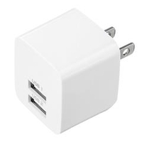 サンワサプライ USB充電器(2ポート・合計2．4A) ホワイト ACA-IP44W