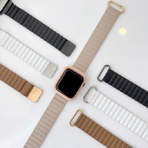 GAACAL Apple Watch Series 1-8/SE1-2/ULTRA(42/44/45/49mm)用マグネット式PUレザーバンド ブラック W00186BKB-イメージ3