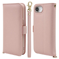 ラスタバナナ iphone17e/16e用 ﾊﾝﾄﾞｽﾄﾗｯﾌﾟ付き手帳型ｹｰｽ ライトピンク 8619IP5EBHSLPK