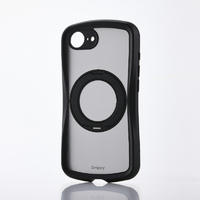 エレコム iPhone 17e/16e用 Grippy ハイブリッドケース フレームカラー 極限 MAGKEEP スタンド ブラック PM-A25SGRSTKMBK