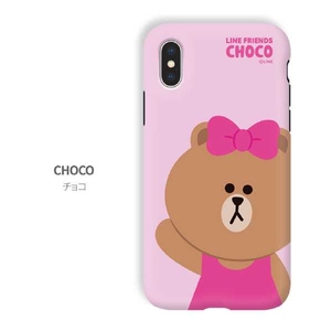 LINE FRIENDS iPhone SE(第3世代)/SE(第2世代)/8/7用ケース DUAL GUARD ベーシック チョコ KCL-LBA015-イメージ3