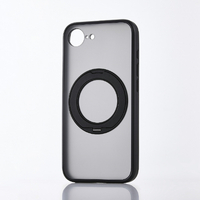 エレコム iPhone 17e/16e用 Grippy ハイブリッドケース フレームカラー 極限 MAGKEEP スタンド ブラック PM-A25SMGSTKMBK
